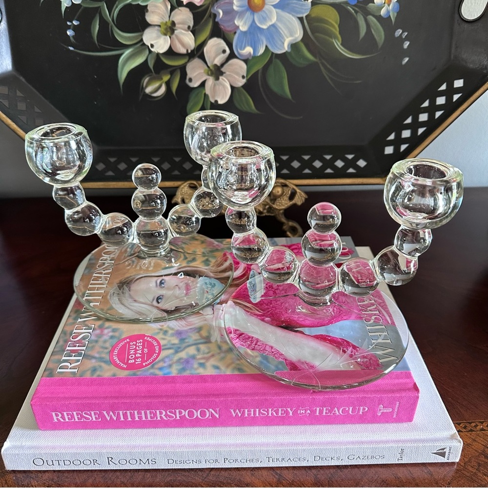 Gorgeous set of double candlestick holders